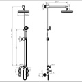 Amerikanische Wandmontage Badezimmer Niederschlag Dusche Wasserhahnsystem Set Mixer 8-Zoll-runde Kopfknöpfe Cross 2 Griff